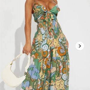 Fashion Nova Multicolor Patterned Maxi Dress